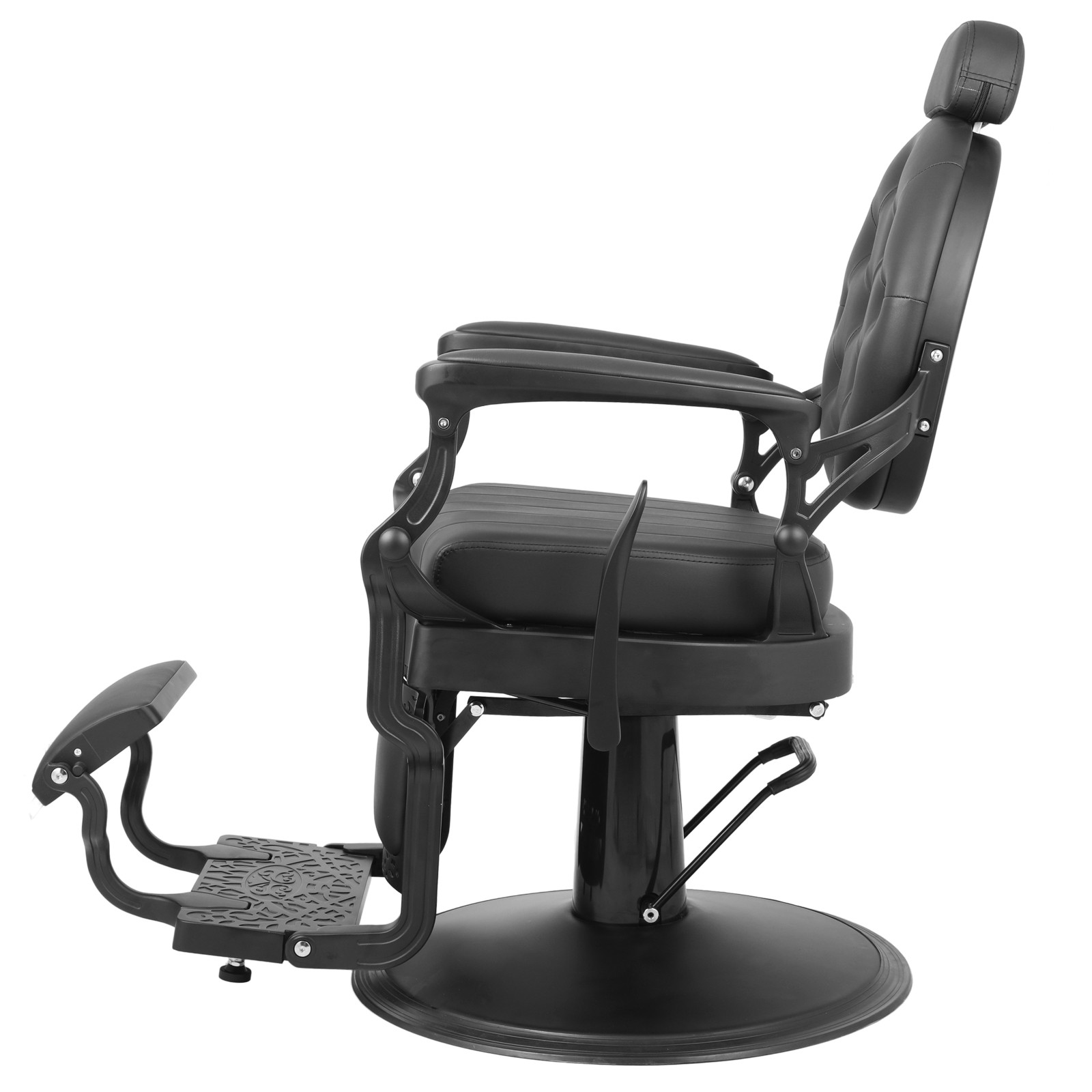 Black Vintage Recline Heavy Duty Barber Chair Hydraulic All Purpose Beauty Salon