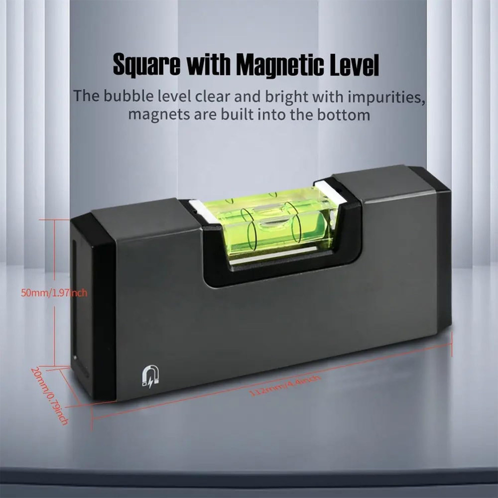 Level Tool Set - 4-in-1 Portable Small Bubble & Magnetic Pocket, T & String
