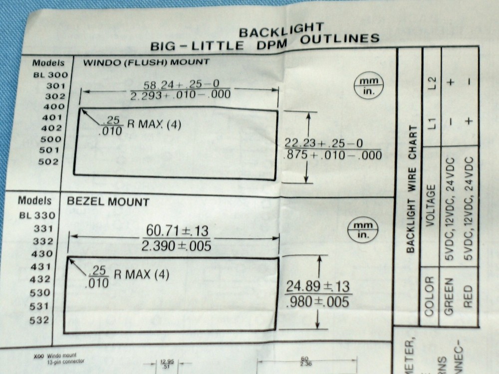 MODUTEC ~ MODEL # BL300301-01 ~ DIGITAL PANEL METER ~ NOS