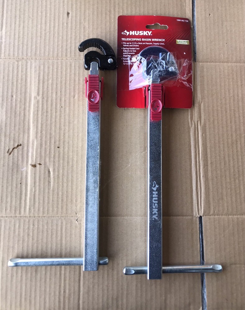 (2pack )Husky 1-1/2 in. Quick-Release Telescoping Basin Wrench