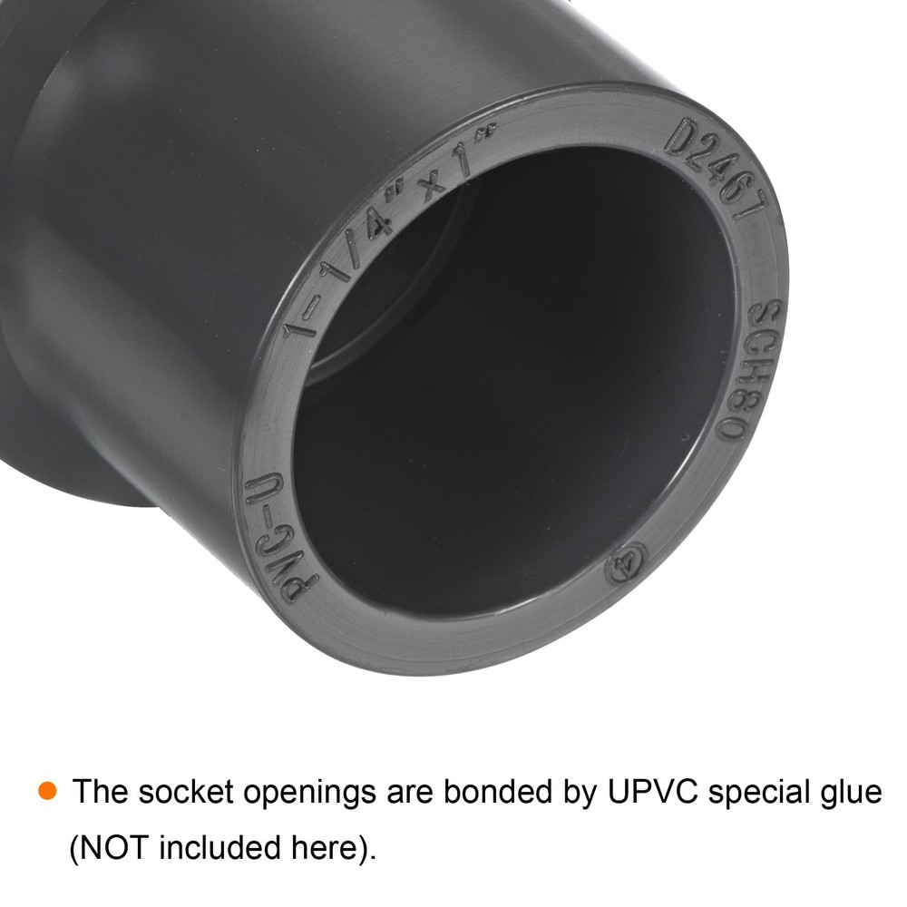 UPVC Fitting Pipe Reducer 1-1/4"x 1" 2pcs Straight Coupling