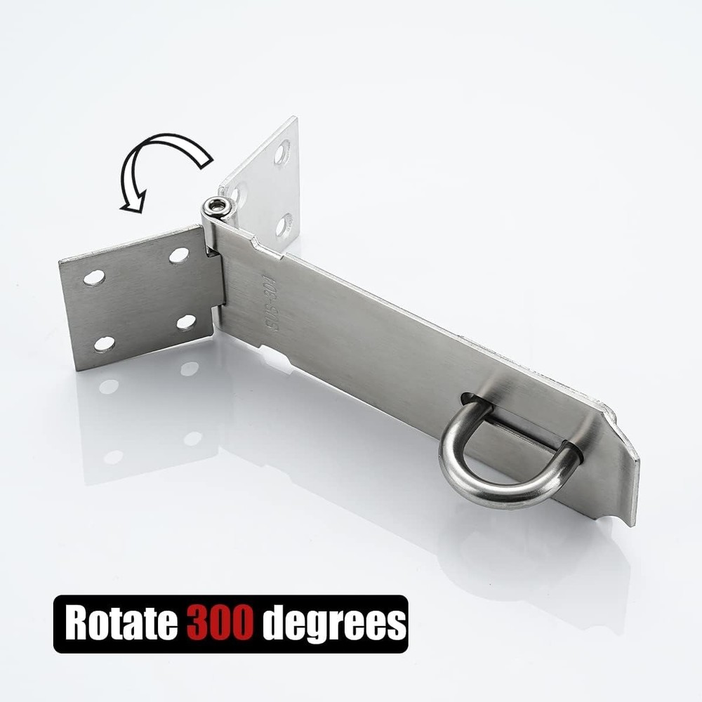 Durable 5-Inch 304 Stainless Steel Hasp Lock - Easy to Install Security Solution
