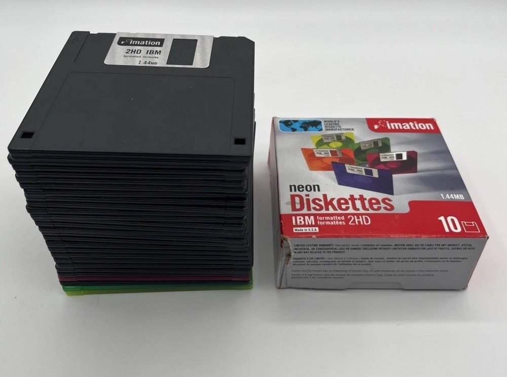 Imation Diskettes - 2HD 1.44MB 3.5" Floppy Disks 38 Total IBM
