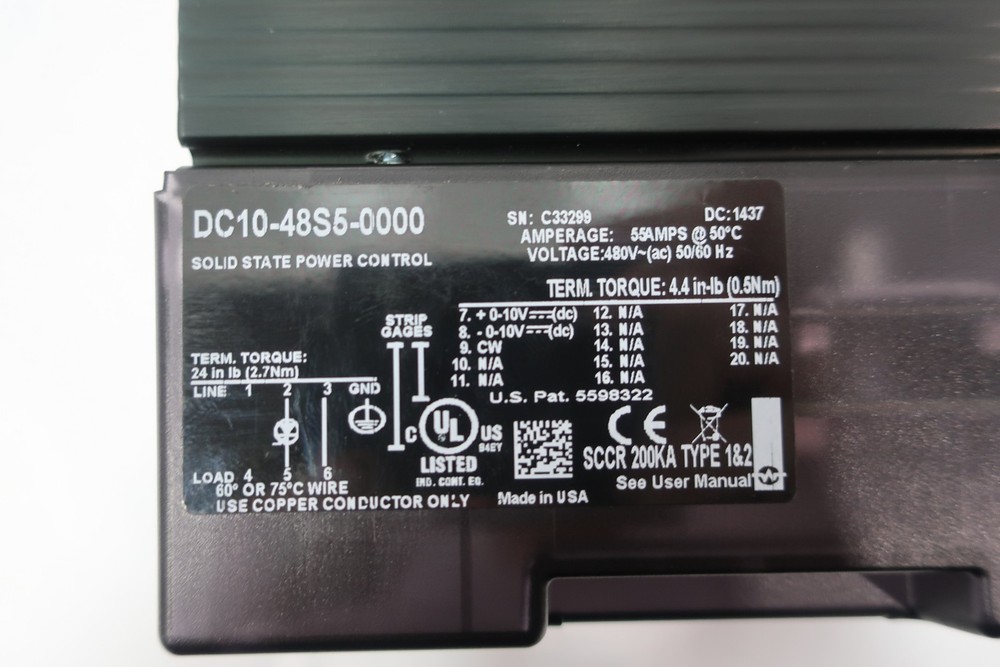 Watlow DC10-48S5-0000 Solid State Power Supply Module 55a 480v-ac
