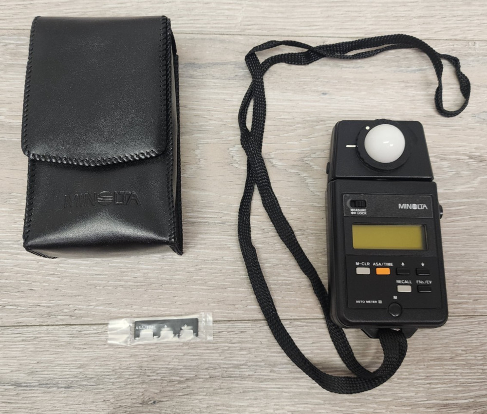 Minolta Auto Meter III 3 Handheld Light Exposure Meter With Case Tested Working