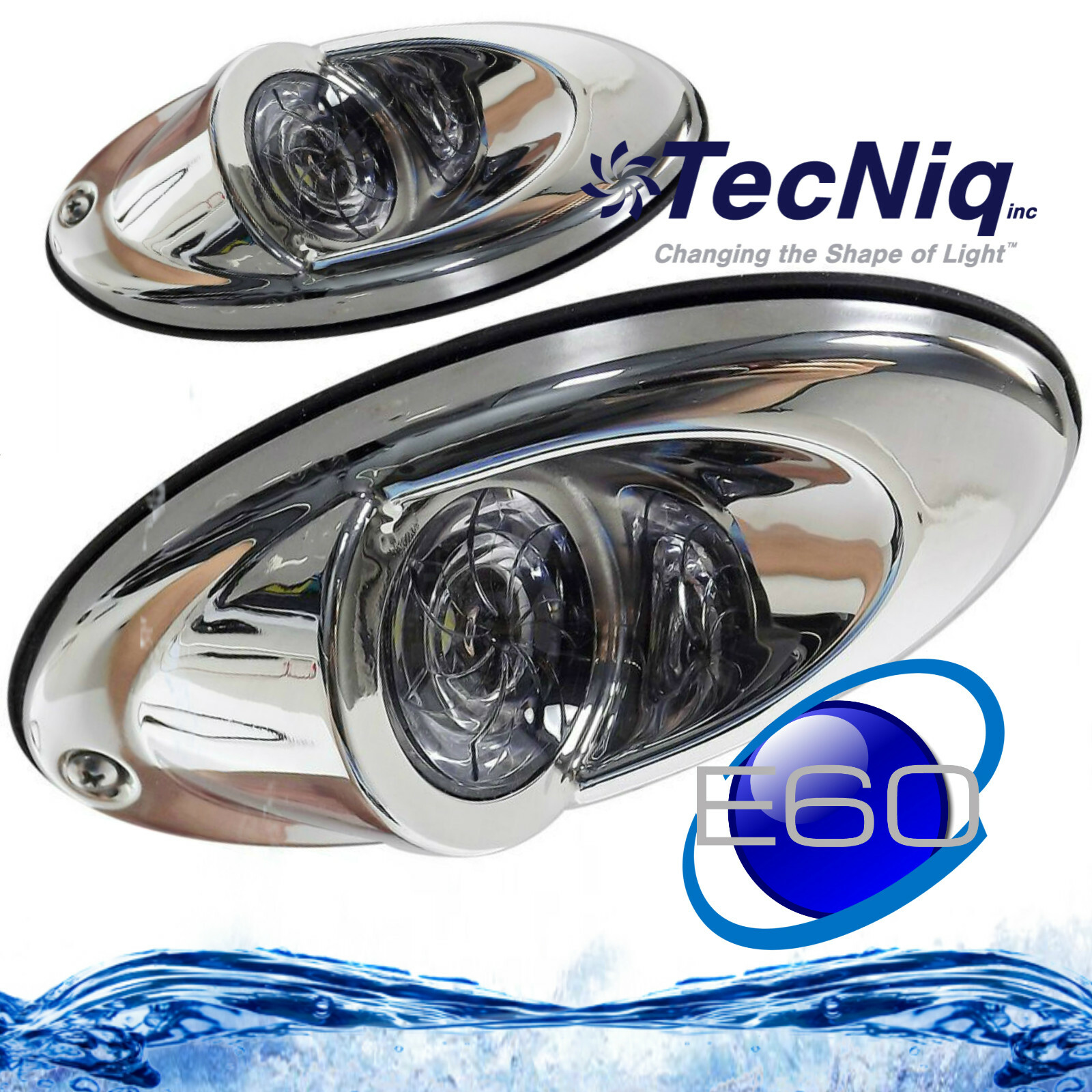 1 PAIR Marine Boat LED Recessed Mount High Output Docking Light 2000 Lumens Each