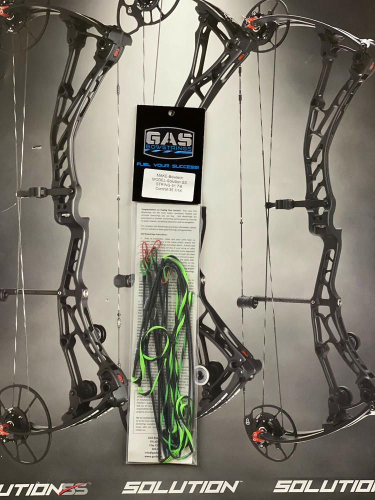 Gas Bowstrings Bowtech Solution SS Flo Green & Black Nocks Black Serving