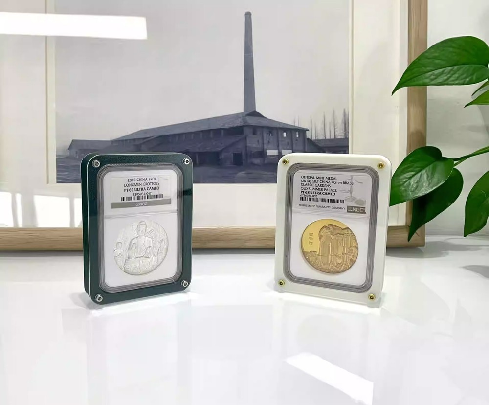 1 Slab Colored Display Frame Case Box with Stand For NGC THICK Holder