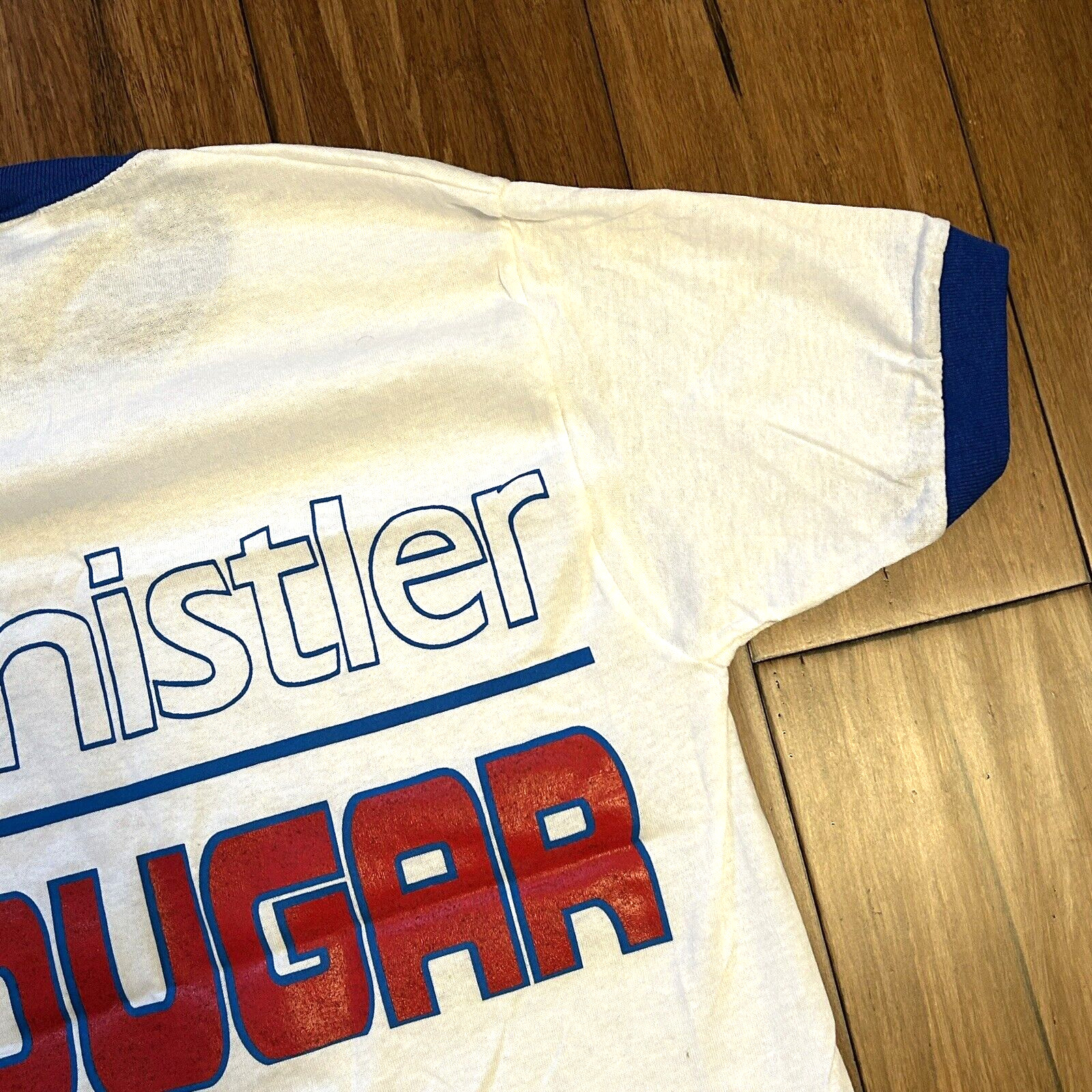 Vintage 80s Whistler Mercury Cougar Motorsports Jerzees Ringer Tshirt Small