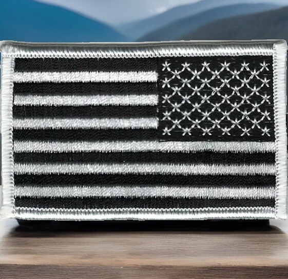 Urban Black White United States US Shoulder Reverse Flag Patch