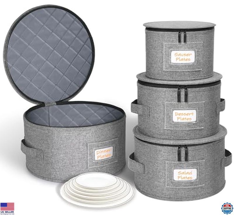 punemi China Storage Containers, Dish Storage with Rigid Top Side Bottom Support