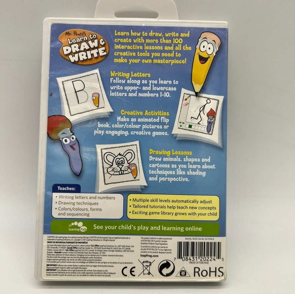 Leapster Mr. Pencils Learn To Draw & Write Learning Game