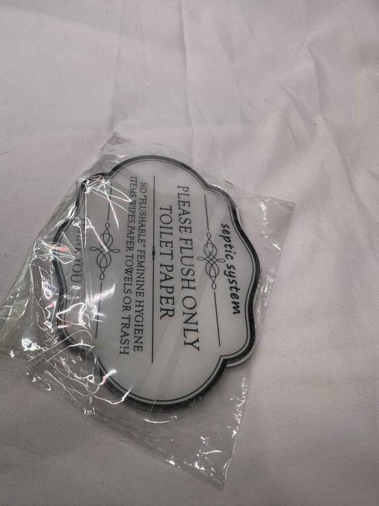 Do Not Flush Rules Sign for Bathroom, 2Pack  Designer Septic System White A