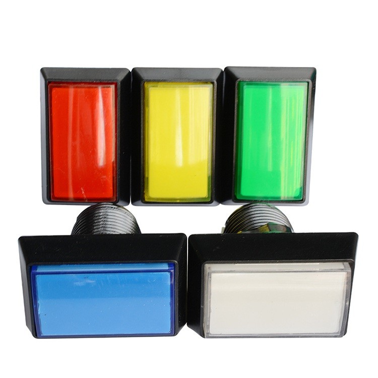 30*50mm Arcade Square Rectangle Buttons LED Push Illumilated W/ Microswitch y