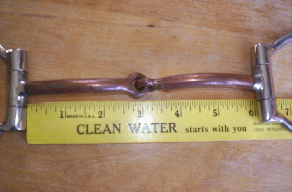 Used Stainless Western Dee Snaffle Bit with Copper 6" Mouth