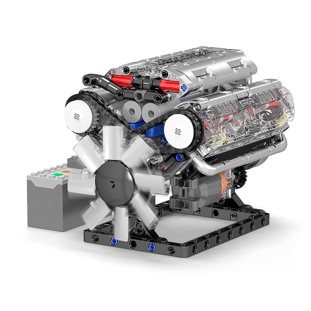 Visible V8 Engine Motor Engineering Model Building Stacking Blocks Brand New