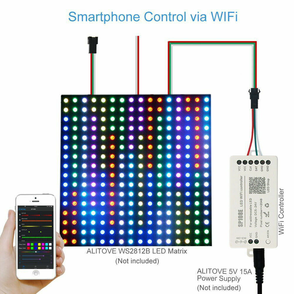 SP108E WIFI LED Controller Smart APP Control for WS2811 2812 LED Strip DC5-24V