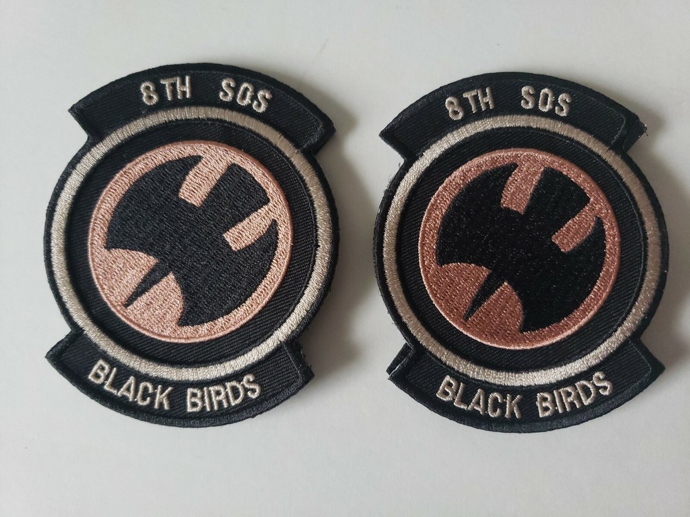2 BLACK BIRDS 8th SOS Special Operations Squadron USAF Patch NEW Read Descriptio