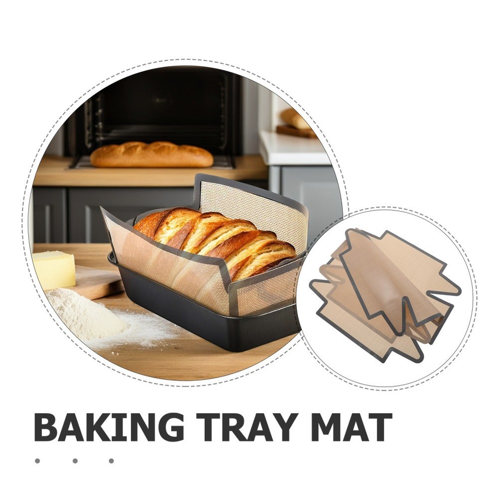 2 Pcs Non-stick High Temperature Baking Mat Silicone for Bread Tray