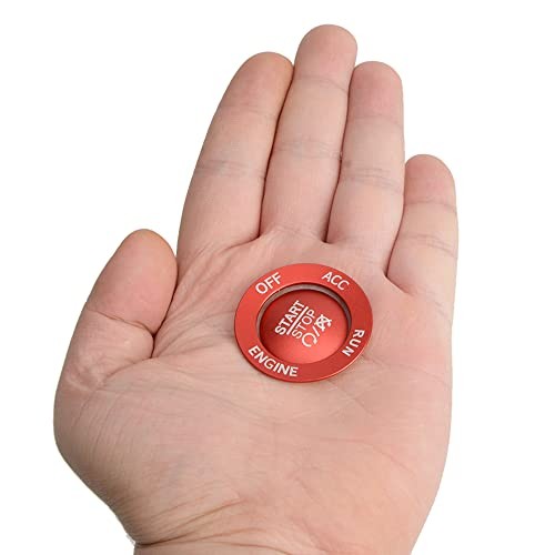 Engine Start Stop Button Cover Kit, One Click Push to Start Button Trim Red