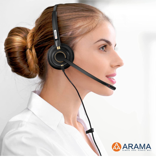 Arama USB Headset &Microphone, Computer Headset with Noise Cancelling Mic 1618