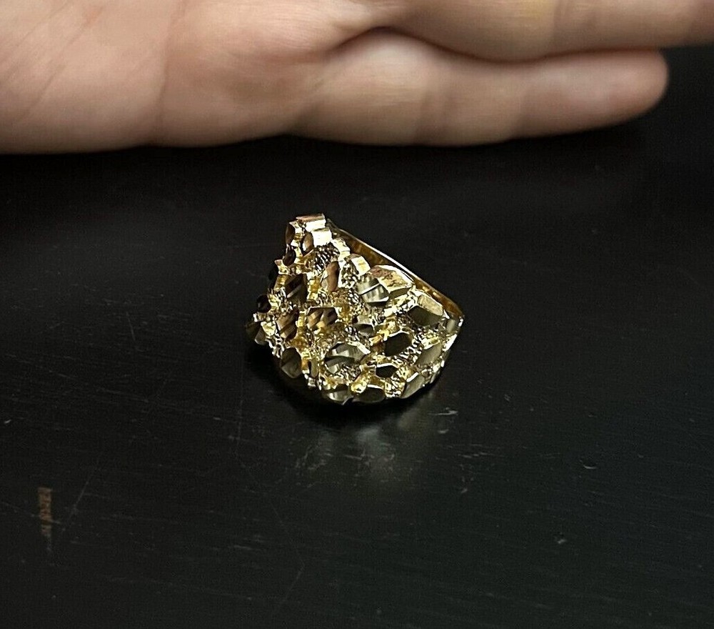 Authentic 14k Gold Nugget Ring Manly Small Medium Large Extra Large Sizes 6-13