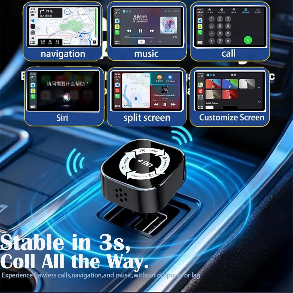 2026 Plug & Play Wireless CarPlay/Android Auto Adapter - Airplay Mirror Link