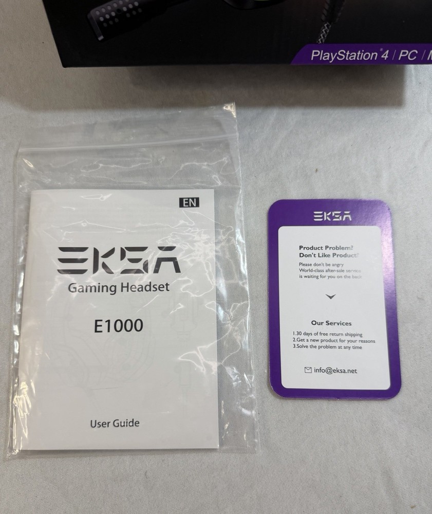 Eksa E1000 USB Gaming Headset PS4 Mac PC W/leather Carry Pouch