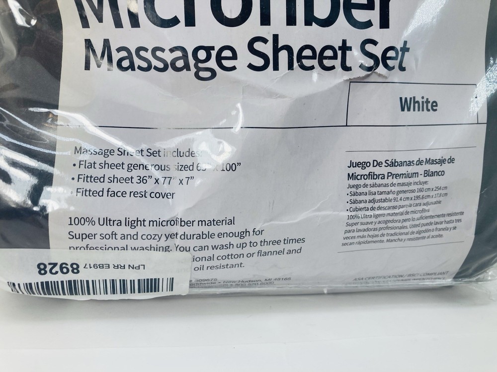 ForPro Premium Microfiber Massage Sheet Set – 3-Piece – White (Open Box)