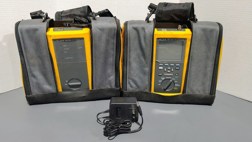 Fluke DSP-100 LAN CableMeter & DSP-SR Smart Remote Power Tested Blank Display