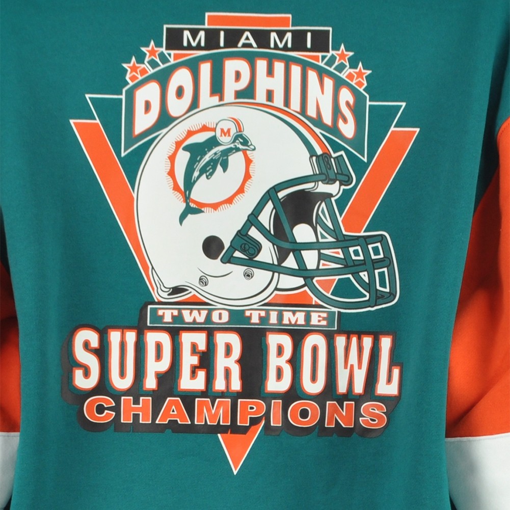 NFL Mitchell & Ness Miami Dolphins Sweatshirt Sweater Champions Tshirt Tee