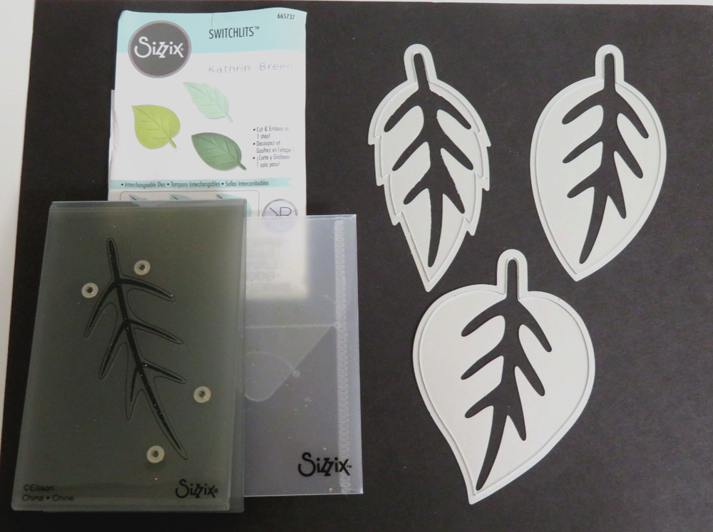 Sizzix SPRING LEAVES SWITCHLITS 665737 EMBOSSING FOLDER + DIES by Kath Breen