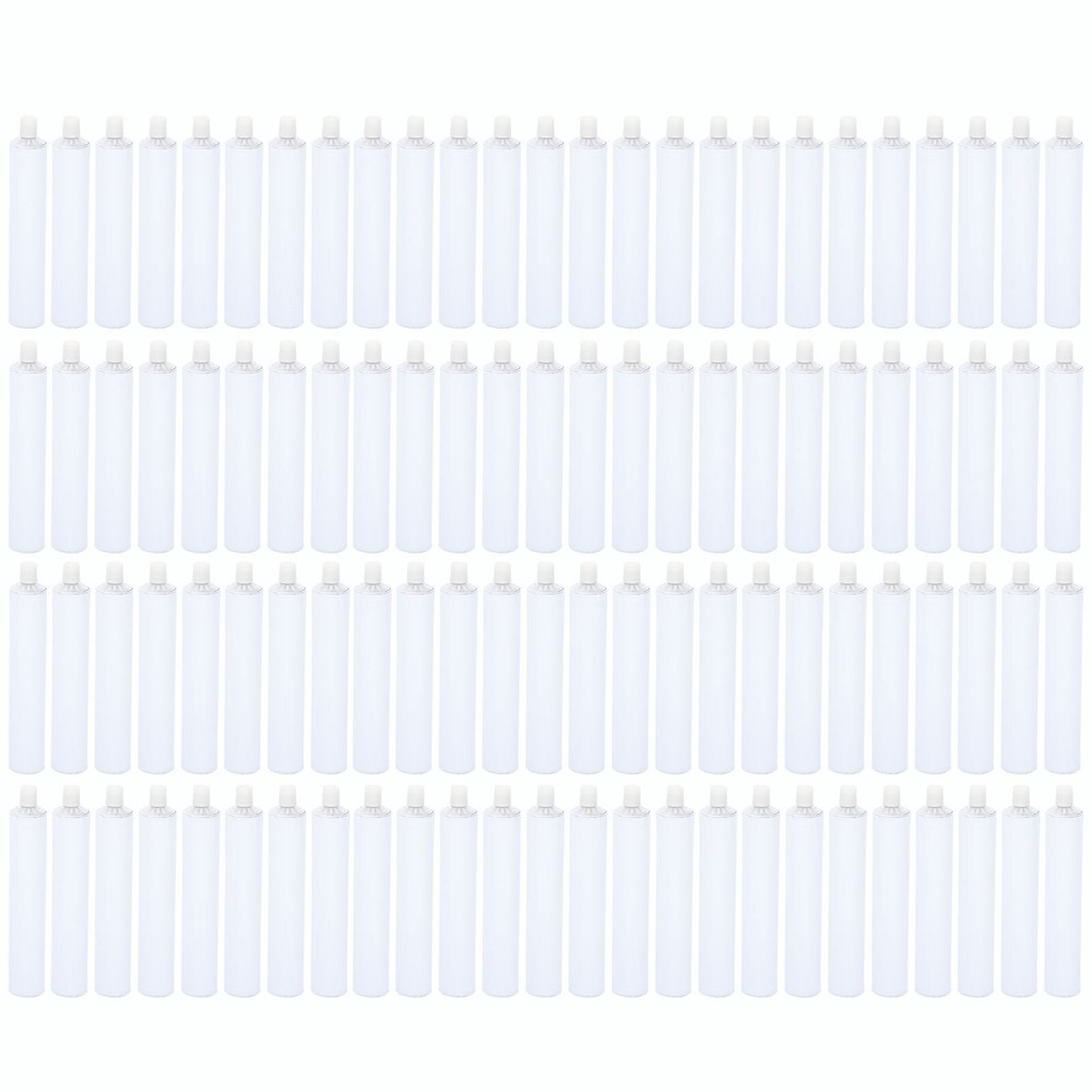 100pcs Portable 100ml Aluminum Empty Toothpaste Tubes With Needle Cap White