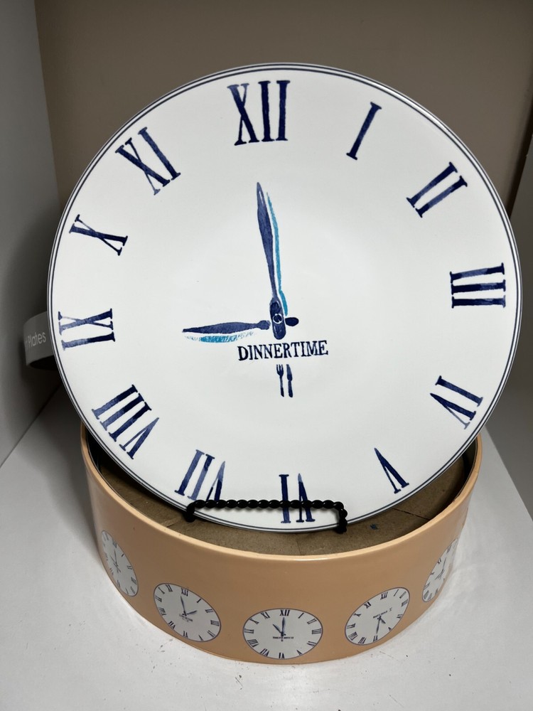 CASAMODE TICK TOCK Set 4 Dessert Plates 2009 Mint in Box