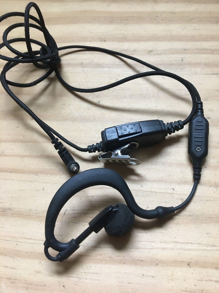 Adjustable Earhook Earpiece With Clip Mic Black 1518 5L+