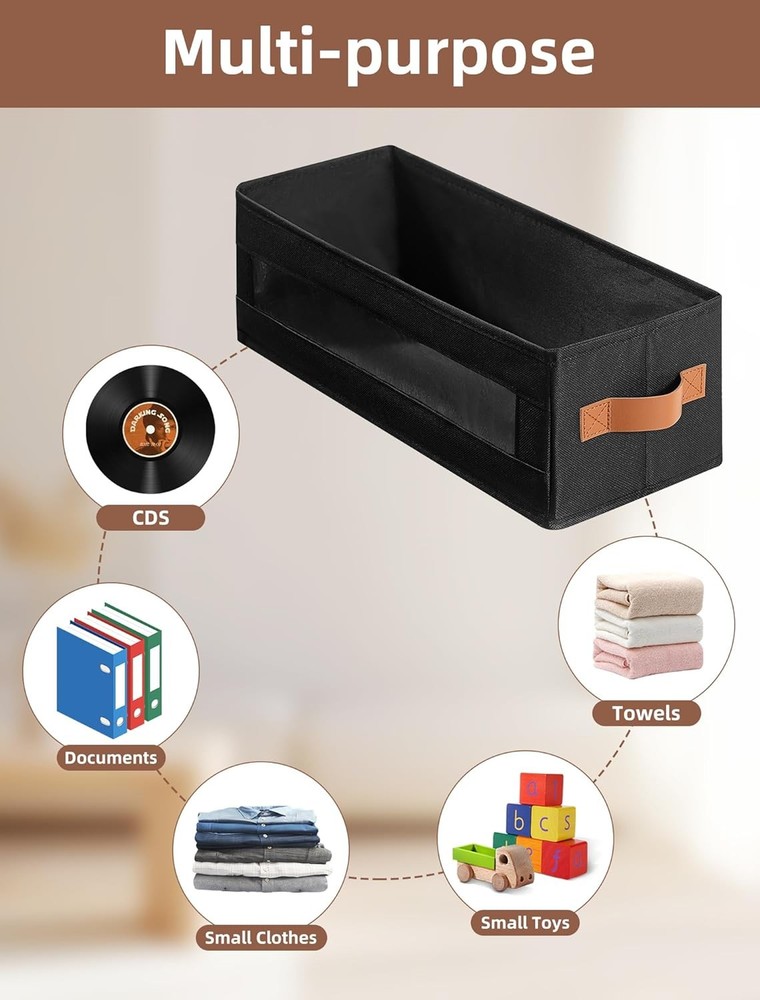 6 Packs CD Storage Box W/ Visible Window Stackable CD Case Holder W/ Dustproof