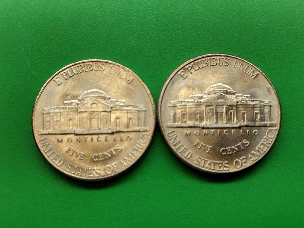 2000 PD BU Jefferson Nickel Set. 2 Unc Coins.