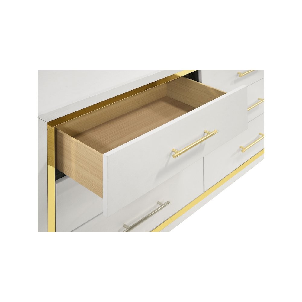 Lucia 4-piece Eastern King Bedroom Set Beige and White