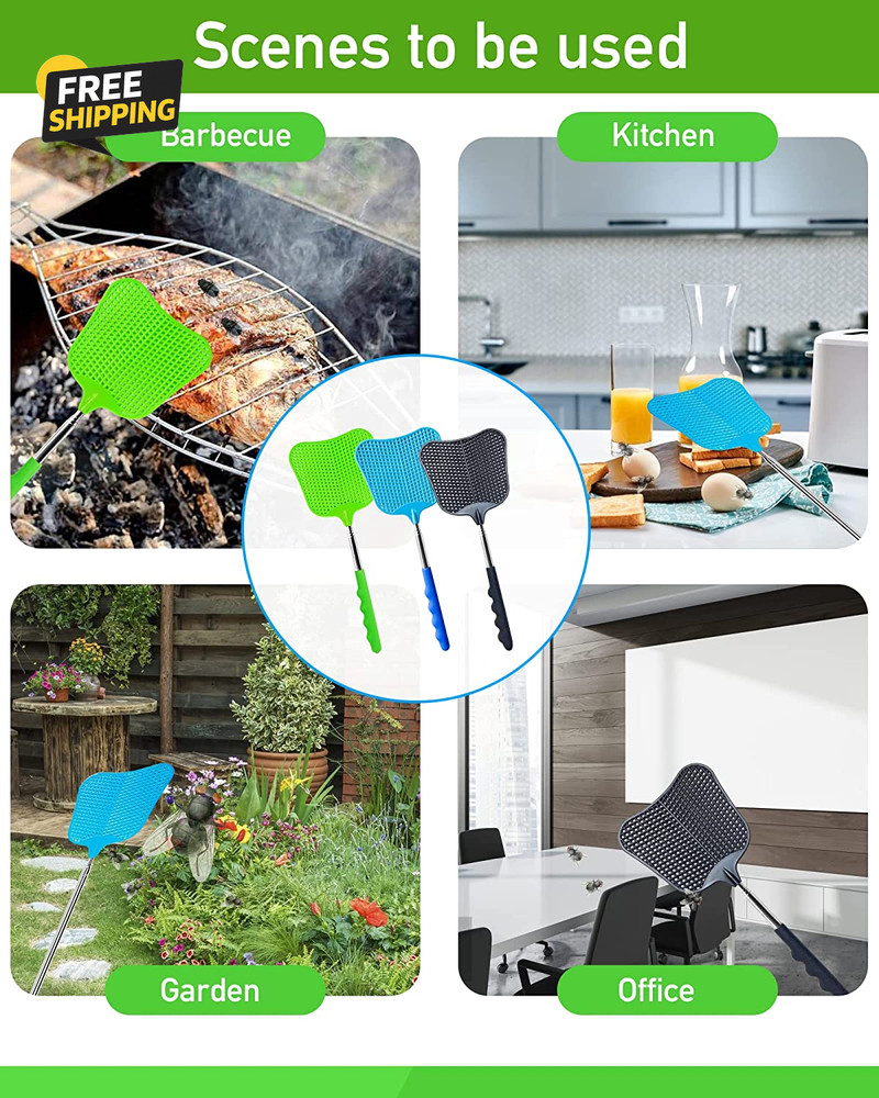 3 Pcs Fly Swatter, Fly Swatters Plastic Telescopic