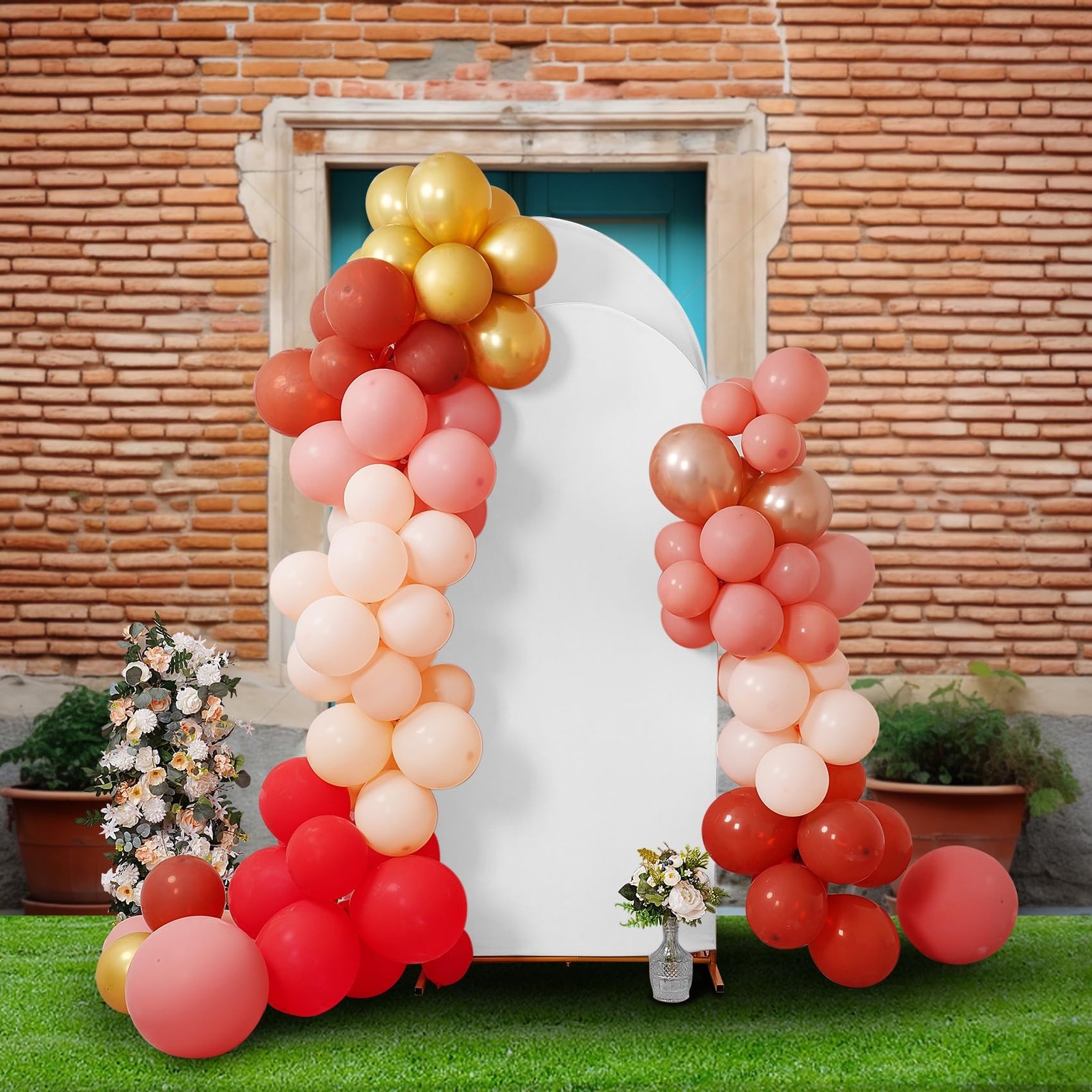 Peomeise 6.6FT Wedding Arch Cover，White Arch Backdrop Cover Stretchy Span