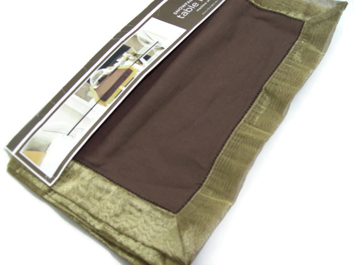 Snowfall Splendor Brown Cloth Table Runner 14" X 72" New