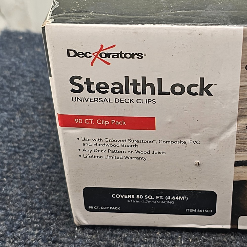 (QTY 90) Deckorators 661503: Stealthlock Fastener Universal Deck Clip