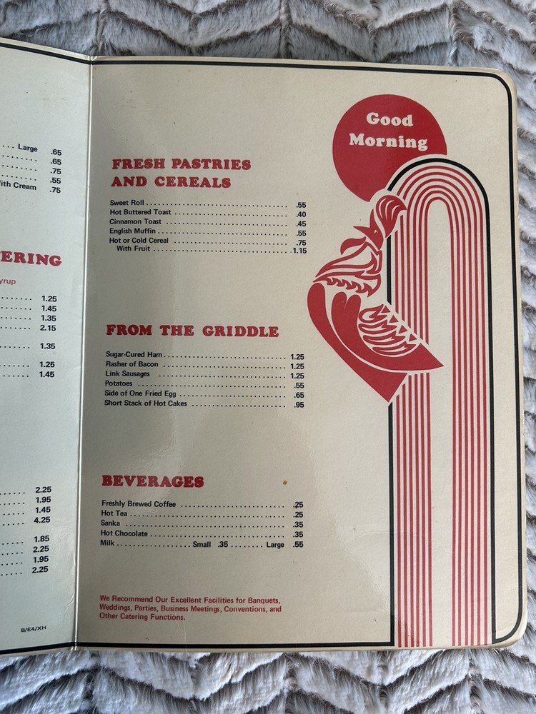 Vintage Menu Ramada Inn Menu￼
