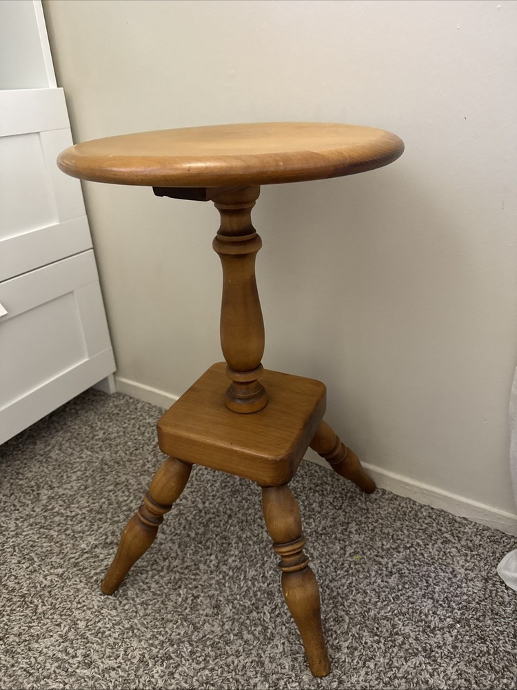 Hand crafted artisan Tiger maple candle stand table