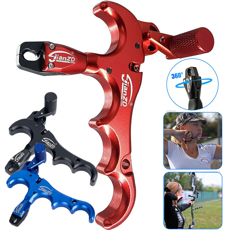 360° Release Aids Trigger 4 Finger Adjustable Auto Hunting Compound Bow Archery