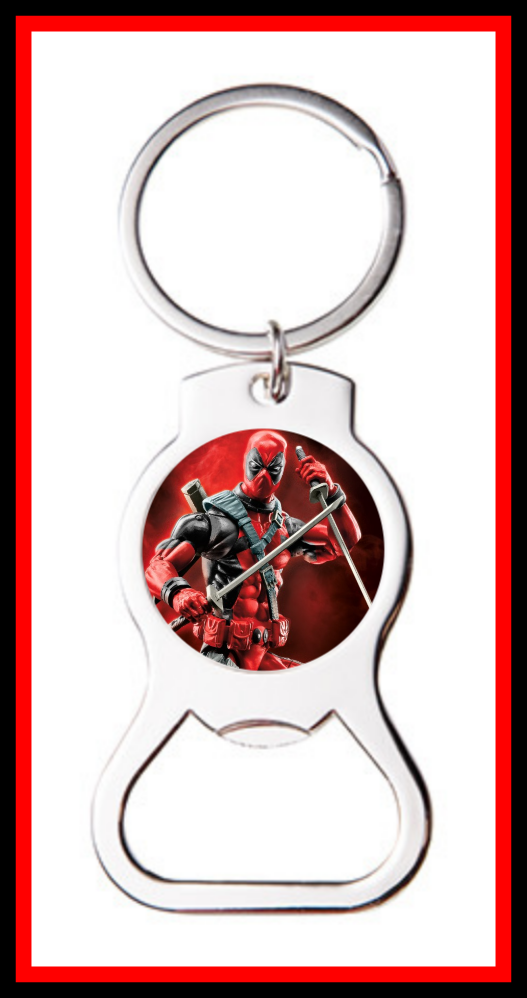 DEADPOOL CUSTOM BOTTLE OPENER KEYCHAIN KEY RING - GREAT GIFT