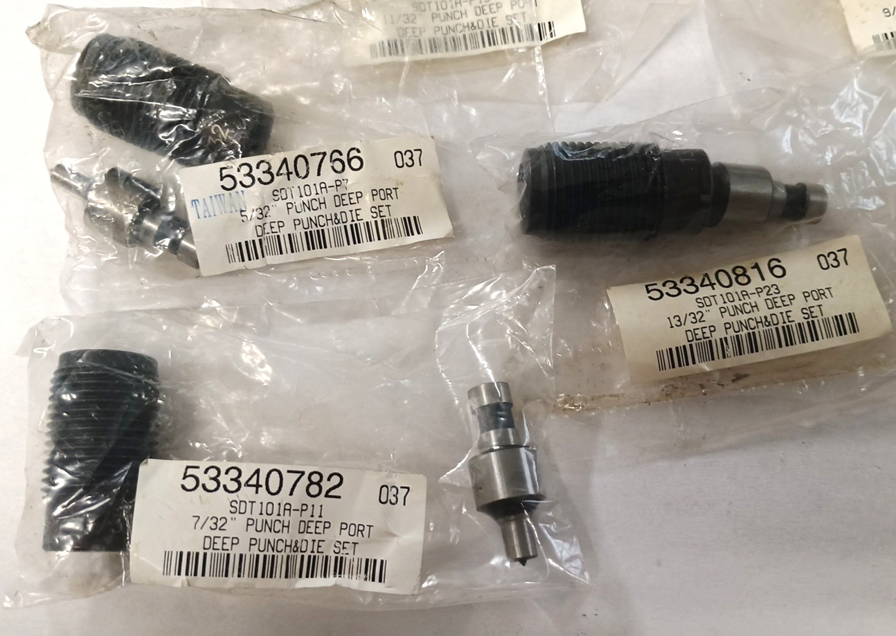 Roper Whitney Set of 5 Punches and Dies Deep port SDT101A