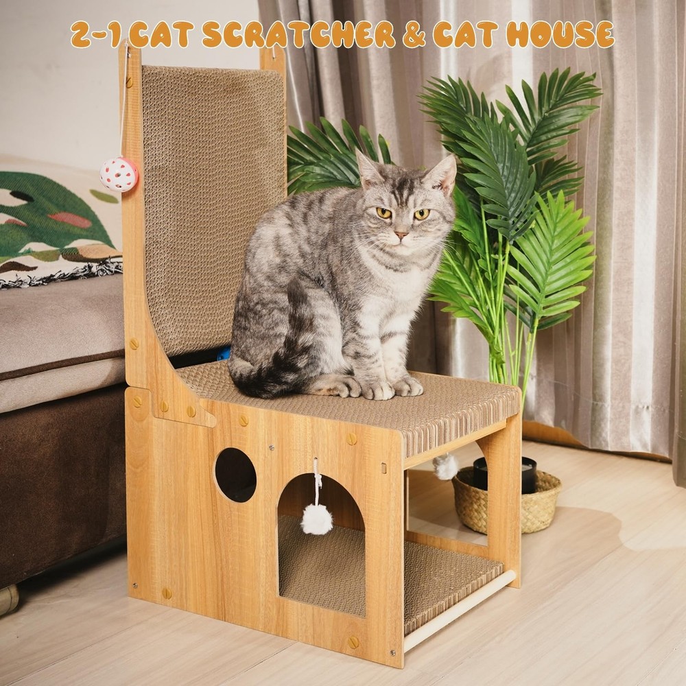 ​Cat Scratcher, Double Layer Cat Scratching Board, L Shaped Vertical Cat S