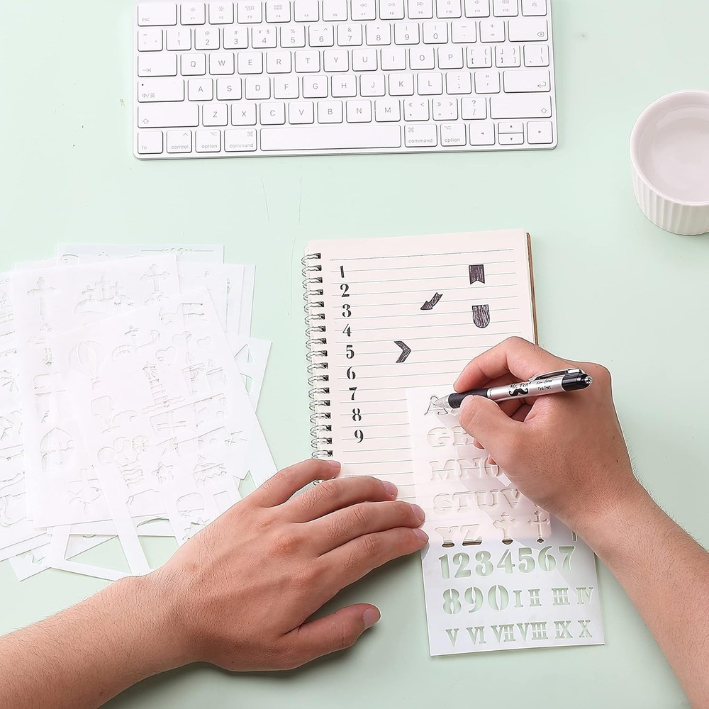 Reusable Bible Journaling Stencils - 14 Creative Templates for Personal Style