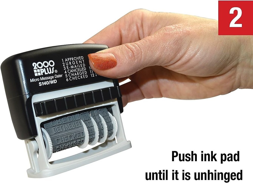 Versatile Self-Inking Dater with Business Phrases - Compact Stamping Solution